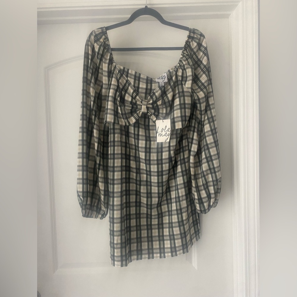 Lola May plaid bow dress sz 12 (uk)